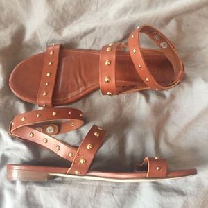 J. Crew Multi Stud Sandals W Ankle Strap